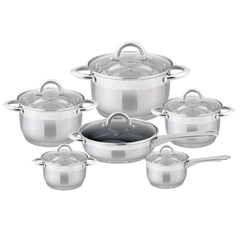 Batería Cocina 12 Piezas Acero Inoxidable Gris