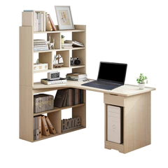 Escritorio con Librero 132x50x120 cm Beige