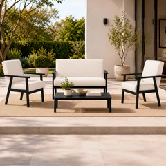 Juego de Living Terraza Sofa 2 Cuerpos + 2 Sitiales Riva Beige