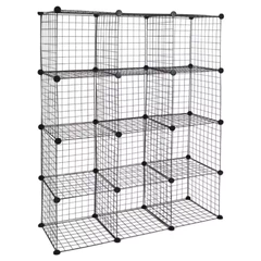 Estante 12 Cubos 147x37x111 cm - Negro