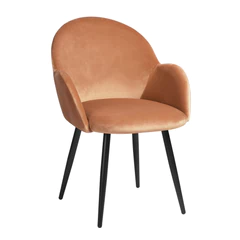 Silla de Comedor Chiozza Sitial Terciopelo Naranjo