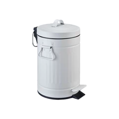 Basurero Retro 3 L Metal Blanco