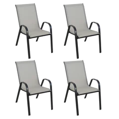 Pack 4 Sillas de Terraza  Textileno y Acero