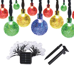 Guirnalda Solar Burbuja Luces LED Navidad Colores