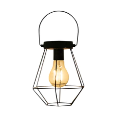 Farol Solar Lámpara Colgante Ampolleta LED Negro