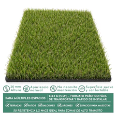 Pasto Sintético Luxury Turf 20 mm 2 x 2,5 metros