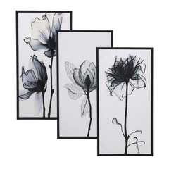 Set 3 Cuadros Decorativo Flores 40x80 cm c/u