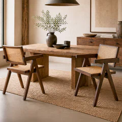 Pack 2 Sillas Sitial Chandigarh Madera Ratán Café