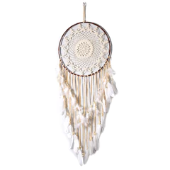 Atrapasueños Macramé Plumas Beige