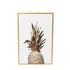 Cuadro de Piña con Marco Dorado