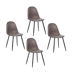 Pack 4 Sillas de Comedor Chicago Gris Vintage