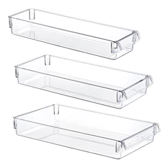 Set 3 Organizadores Clear Frontal Tapa Transparentes