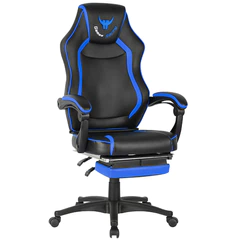 Silla Gamer Racing Game PVC con Apoya Pies - Azul