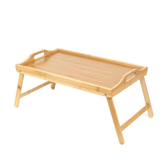 Mesa de Cama Desayuno Bandeja Plegable Beige