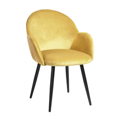 Silla de Comedor Chiozza Sitial Terciopelo Amarillo