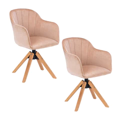 Pack 2 Silla de Comedor Sitial de Terciopelo Rosa