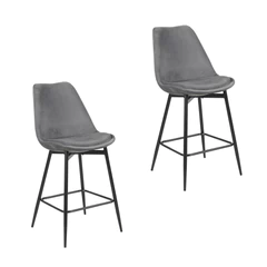 Pack 2 Sillas de Bar Atlanta Gris