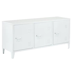 Buffet Gabinete Raks TV Cómoda de Metal - Blanco