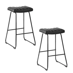 Pack de 2 Pisos de Bar Acolchados Taburetes Negro