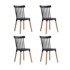 Pack 4 Sillas Clásicas Comedor Negro