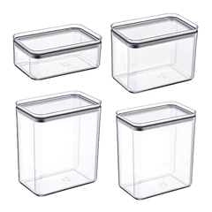 Set 4 Contenedores Herméticos Rectangular Transparente