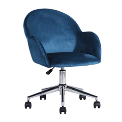 Silla Chiozza de Oficina Terciopelo Azul