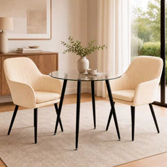 Pack 2 Sillas Comedor Velvet Alessandro Beige