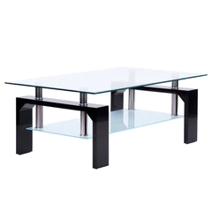 Mesa de Centro de MDF y Vidrio 45x60x110 cm