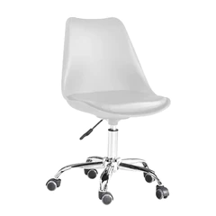 Silla de Escritorio Giratoria con Cojín Blanco