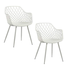 Pack 2 Sillas de Comedor de PVC Blanco