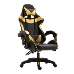 Silla Gamer Ultimate Racing Reclinable Dorado