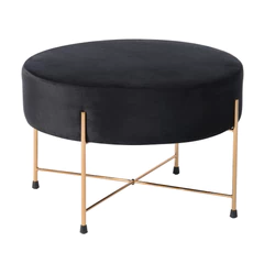 Banqueta Ottoman Pouf Ankara de Terciopelo Negro