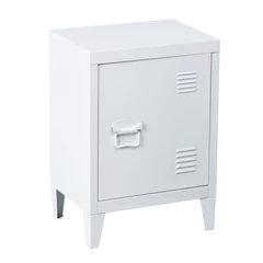 Velador Mesa Auxiliar Estante Metal - Blanco
