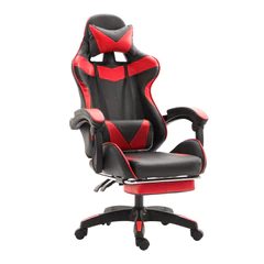 Silla Gamer Ultimate Racing con Reposapiés Rojo