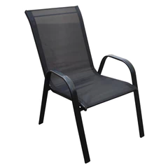 Silla de Terraza Textileno y Acero Negro