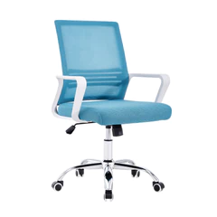 Silla de Oficina de Malla Reposabrazos Azul