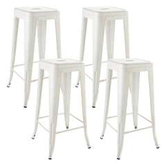 Pack 4 Pisos de Bar Metal Tolix Blanco