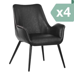 Pack 4 Sitial de PU Benedetti Negro