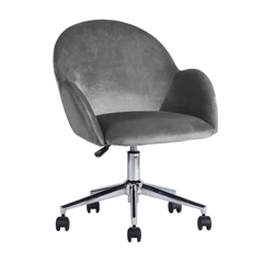 Silla Chiozza de Oficina Terciopelo Gris