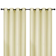 Pack 2 Cortinas de Tela Ojales 140x220 cm Beige