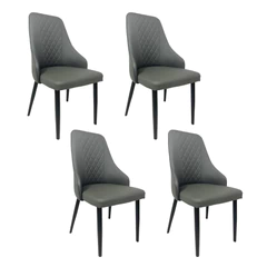Pack 4 Sillas de Comedor PU Gris