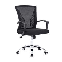 Silla de Oficina Respaldo Malla Base Metal Negro