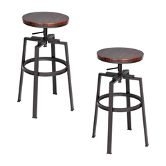 Pack 2 Piso de Bar Altura Regulable Nogal Café