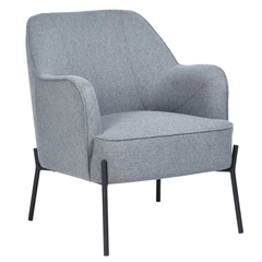 Poltrona de Tela con Patas de Metal - Gris