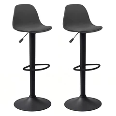 Pack 2 Silla Alta Bar Orlando T - All Black