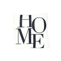Funda de Cojín Blanco con Tipografía HOME