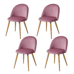 Pack 4 - Silla Terciopelo Vintage Rosa