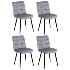 Pack de 4 Sillas de Comedor Modernas Novahus Velvet Gris