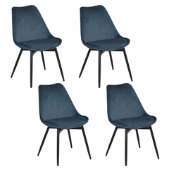 Pack 4 Sillas de Comedor Andrea Gris Oscuro