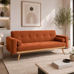 Sofá Cama Amanda 74x185x77 cm Naranjo